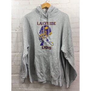 Port Company Lakeside School Football Hoodie Mens Size XL Gray Pullover